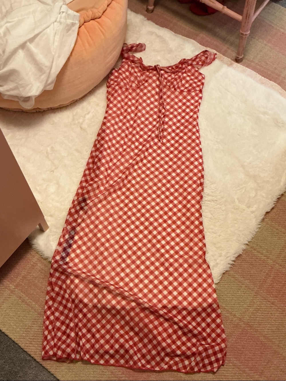 NWT Cider Red and White Gingham Maxi Dress